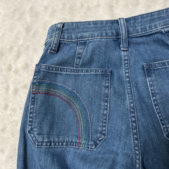 Madewell Emmett Wide-Leg Crop Rainbow Stitch Jeans - Picture 7 of 15